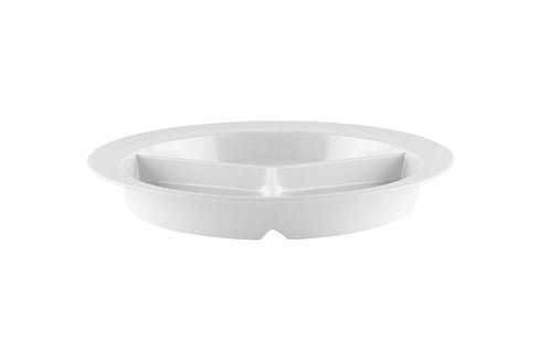 G.E.T. ?CP-530-W-EC Heavy-Duty 3 Compartment Plastic Divided Compartment Plates, Deep Sided, 9", White (Set of 4)...