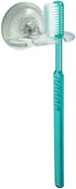 iDesign BPA-Free Plastic Bathroom Suction Toothbrush Holder - 2.75" x 2.25" x 2", Clear...