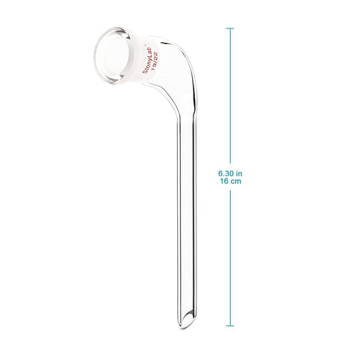 Stonylab Glass 105 Degree Angle Distillation Adapter, Borosilicate Glass Distillation Bent Adapter with 19/22 Outer Joint and 100 mm Tapered Drip ...