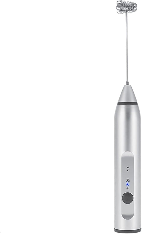 Electric Milk Frother,Rechargeable Electric Cappuccino Frother,Professional for Restaurant Home(Silver)...