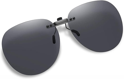 Clip On Sunglasses Polarized Over Prescription Glasses Unisex Rimless Non-Flip Up...