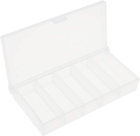OriGlam 9.5cm / 3.74inch 5 Grids Clear Plastic Organizer Box Storage Container Box, Storage Clear Jewelry Box, Plastic Bead Storage Container Orga...