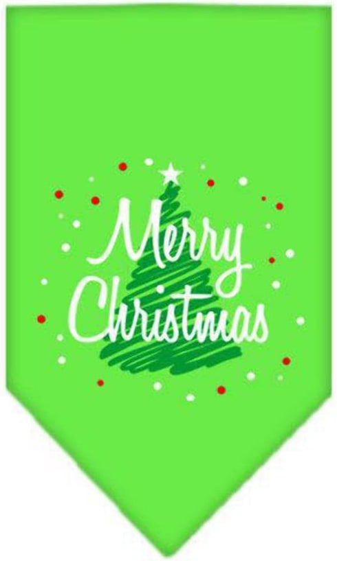 Mirage Pet Products Scribble Merry Christmas Screen Print Bandana for Pets, Small, Yellow...