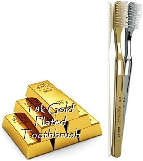 55Dental Gold Toothbrush | Tynex bristle | Medium Soft | 18K Gold Plated Toothbrush...
