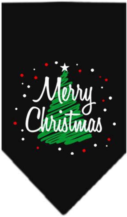 Mirage Pet Products Scribble Merry Christmas Screen Print Bandana for Pets, Small, Yellow...