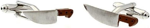 Cook Chef Knife Knives Butcher Cow Steak Pair Cufflinks in a Presentation Gift Box & Polishing Cloth...