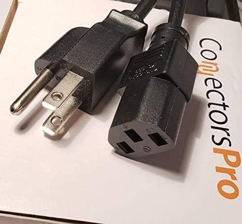 1 Foot 4 Pack Universal Short Power Cable Cord 18 AWG - 12 Inches IEC320 C13 to NEMA 5-15P, 4-Pack...