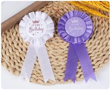 It's My Birthday Ribbon, Satin Fabric Happy Birthday Birthday Queen King Ribbon Tinplate Badge Pin for Girls, Boys, Award Rose Badge Brooch Party ...