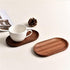 Mini Serving Tray for Jewellery Key Coin Set of 2, Oval Natural Wood Dessert Cup Tray, Small Wooden Cheese Plate, Tableware Decorative Tray (2)...