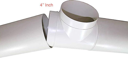 4 Inch Diameter T Joint 3 Way - Duct Splitter for Exhaust Fan Dryer - 3 Way Duct Hose Connector (4'' inch, White)