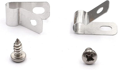 80 Pcs Fence Wire Clamps with Screw Agricultural Fencing Mounting Clips, Stainless Steel Wire Clips Cord Clamp for Mount 12-16 Gauge Welded Wire t...