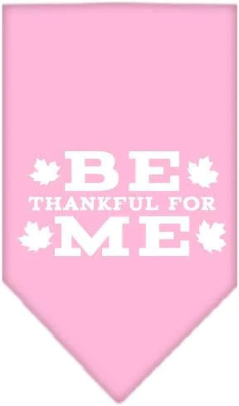 Mirage Pet Products Be Thankful for Me Screen Print Bandana, Large, Bright Pink...