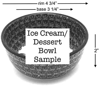 Polish Pottery Bowl - Ice Cream/Dessert - Silver Lace...