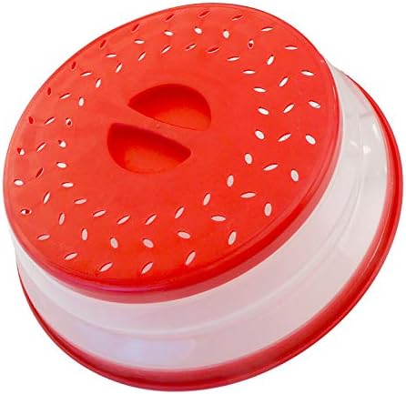 Pack of 2 Collapsible Microwave Food Cover, Splatter Guard,Vented Microwave Lid for Food,10.5inch, BPA free TPR, Dishwasher safe...