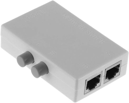 2 Ports 1x2 or 2x1 RJ45 Network Ethernet Port Switcher Modem Manual Sharing Switch Box Splitter Plug and Play...