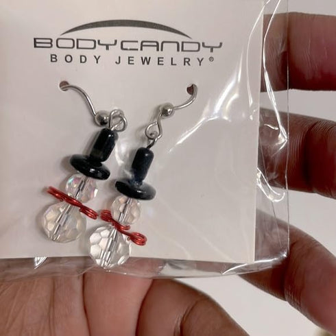 Body Candy Handcrafted Snowman Holiday Earrings Created with Crystal for Women, Mother, Friend, Wife...