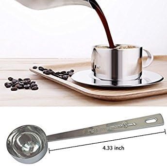 Stainless Steel 1 Tablespoon Measuring Coffee Scoop Spoon, Set of 5...