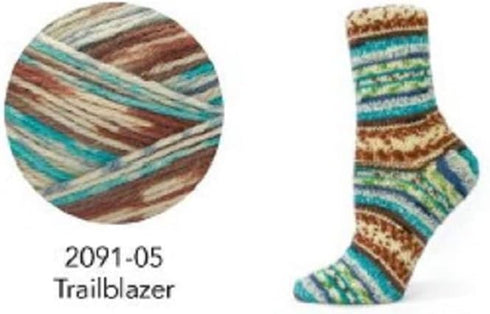 Premier Wool Select Jacquard Sock Yarn - Trailblazer - 3-Pack Bundle with Bellas Crafts Stitch Markers......