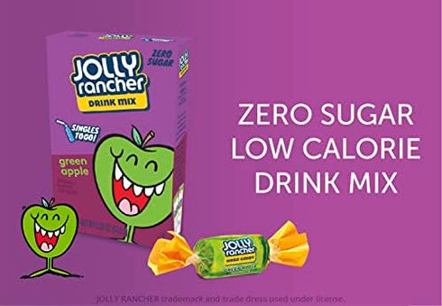 SINGLES TO GO! Jolly Rancher Green Apple, 6 Boxes with 6 Packets each, 36 total servings...