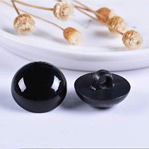 100 Pcs Assorted Sizes Sewing Black Eyes Sew On Plastic Safety Eye Half Ball Round Domed Buttons in Box for Crafts DIY...