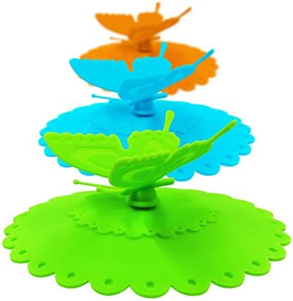 Tvoip 4Pcs Silicone Leakproof Cup Lid Heat Resistant Reusable Sealed Cover Kitchen Accessories Tea Cup Suction Seal Cap Cup Lid (NO.2)...