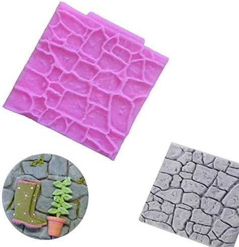 2 Pieces Rock Texture Silicone Lace Mold, Food Grade Cake Molds, Candy, Icing, Biscuit Decor, Chocolate,Polymer Clay Fondant Snow Cake Decorating ...