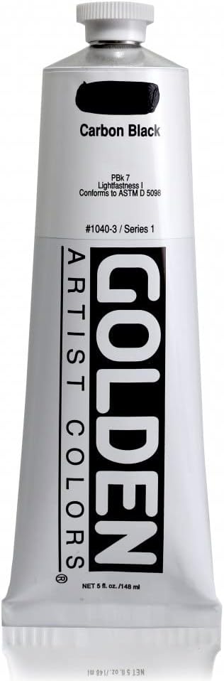 5 Ounce Heavy Body Acrylic Color Paints Color: Carbon Black...