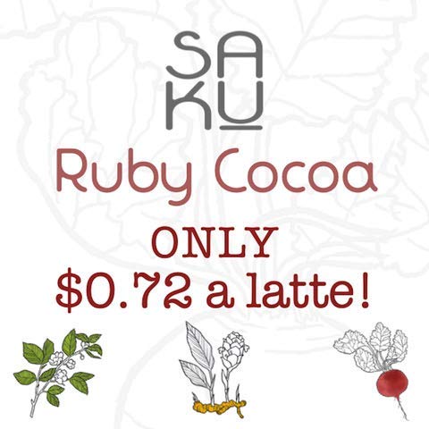 SAKU Tea, Ruby Cocoa Beetroot Latte Blend, Super Food Latte, 3oz Bag...