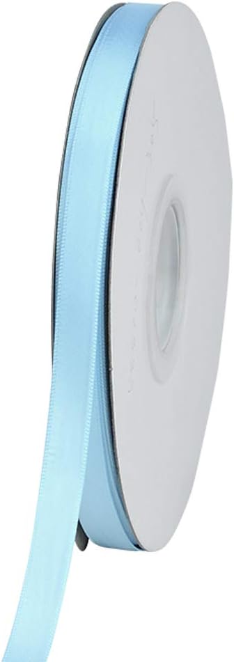 Ribest 3/8 inch Light Blue Double Face Satin Ribbon 50 Yards Per Roll for Gift Wrapping Flowers Bouquet Baby Hair Accessories Wedding Birthday...