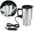 12V Car Heating Cup 450ML Stainless Steel Electric Car Kettle Boiler Portable Coffee Tea Warmer Cup Thermoses Powered by 12V Cigarette Lighter Plu...