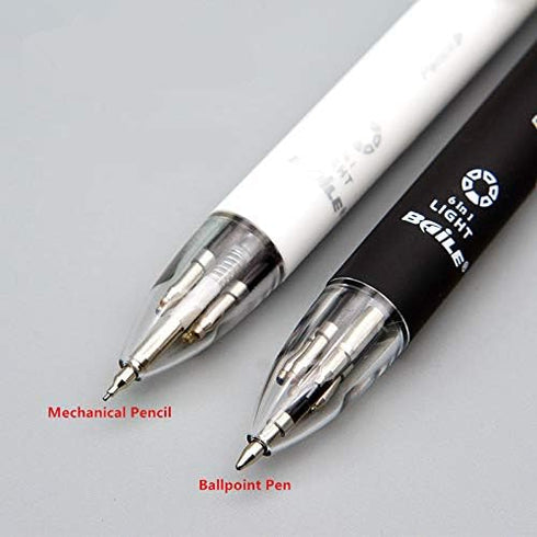 5 + 1 Multifunction Pen Set 0.7mm Colored Ballpoint Pen and 0.5mm Mechanical Pencil in One Pen Package Contains 5pcs Pens and 30pcs Pen Refills an...