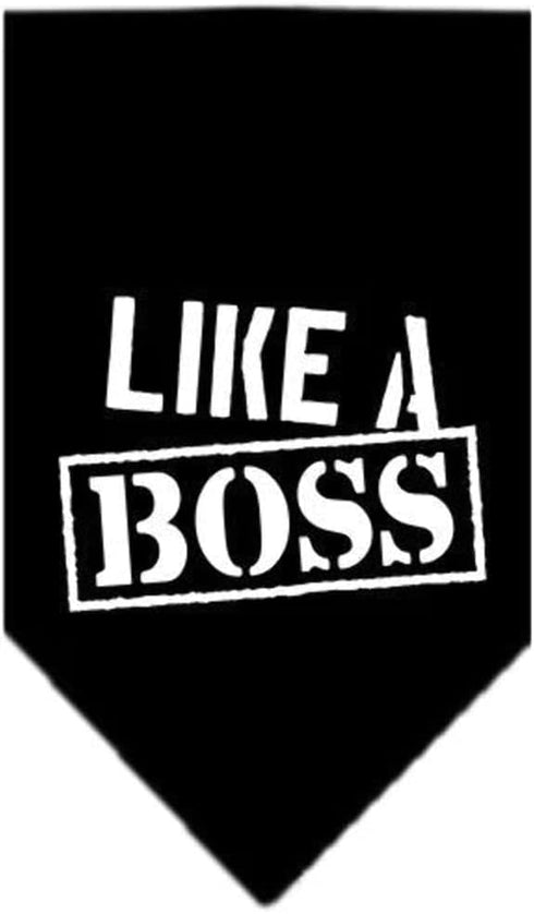 Mirage Pet Products Like a Boss Screen Print Bandana for Pets, Large, Navy Blue...