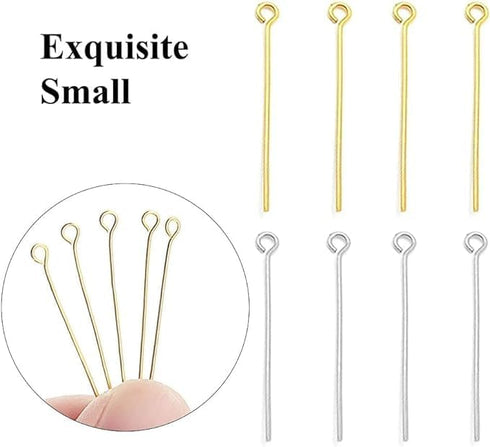 200 Pcs Metal Eye Pin Connectors Sewing Pinsjewellery Making Earring Hooks for DIY Crafts Jewellery Kit...