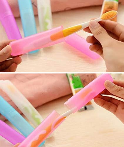 5Pcs Travel Toothbrush Case Plastic Portable Dust-Proof Toothbrushes Holder Toothbrush Tube Container Toothbrush Carrying Case Cover Protector for...