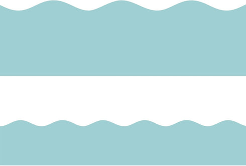 Fancy Land Light Turquoise Bulletin Board Border Scalloped Border Trim for Classroom 52ft One Roll...