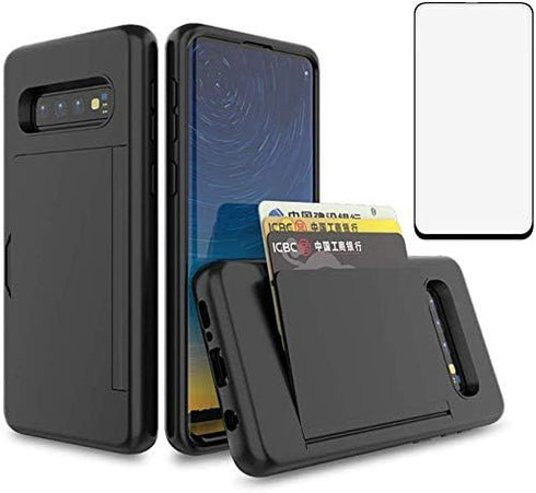 Asuwish Phone Case for Samsung Galaxy S10e with Tempered Glass Screen Protector Cover and Accessories Card Holder Slot Kickstand Protective Glaxay...