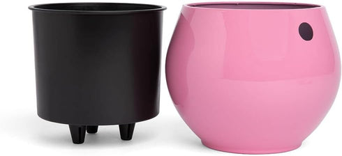 rePotme 6 inch Self Watering Plant Pot for Indoor Plants, African Violets, Succulents, The Aqua Core Collection (Blush Pink)...