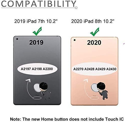 Home Button Replacement for iPad A2602, A2603, A2604, A2605, A2270, A2428, A2429, A2430, A2197, A2198, A2200 (10.2" 2021, 2020, 2019) - Flex Cable...