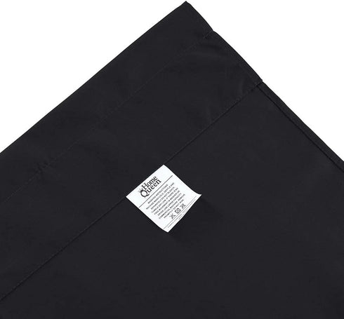 Home Queen Grommet Blackout Curtain Valance Window Topper for Living Room, Short Cafe Valence, 54 W X 18 L Inch, Black...