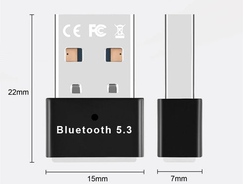 Bluetooth 5.3 Adapter for PC, USB Bluetooth Adapter Dongle, USB EDR Bluetooth Wireless Transmitter Receiver for Desktop, Laptop, PC, Headset, Keyb...
