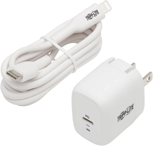 Tripp Lite USB Wall Charger USB C 18W Charging GaN Tech w/Lightning Cable (U280-W01-18C1-K)...