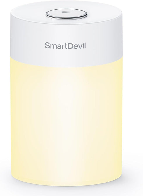 SmartDevil Small Humidifier, 600ml Portable Mini Humidifier, USB Personal Desk Humidifier for Bedroom, Plants, Office, Travel, Nightstand with Nig...