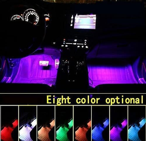 Car LED Strip Light,Uniwit 4 Pieces DC 12V Multicolor Car Interior Music Light LED Underdash Lighting Kit with Sound Active Function and Wireless ...