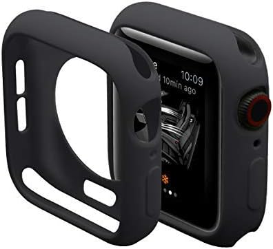 Ultra Thin Soft TPU Shockproof Bumper Case for iWatch Apple Watch Series 9/8/7 Black 45mm...