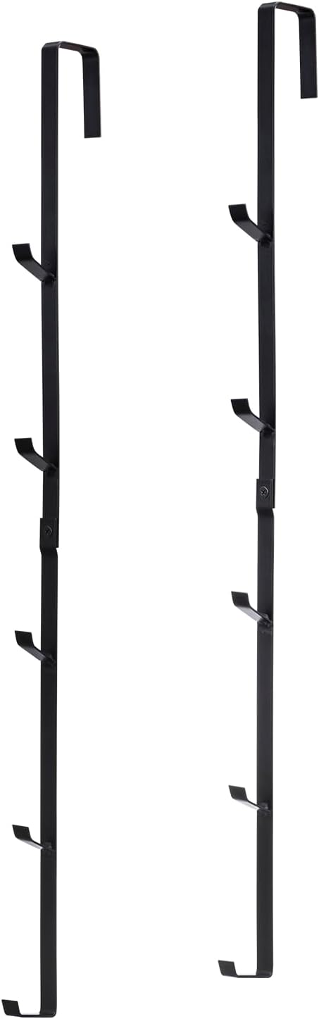 MyGift Black Metal Over The Door Hooks Heavy Duty Hanger for Hats, Coat, Scarf, and Purse, Door Hanging Rack Display Storage with 5 Hooks, Set of ...