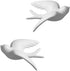 Pair Ceramic Birds Sparrows Swallows Dove White Wall Mounted Decor Hanging for Bathroom Livingroom Garden Wall Sculptures, Small...
