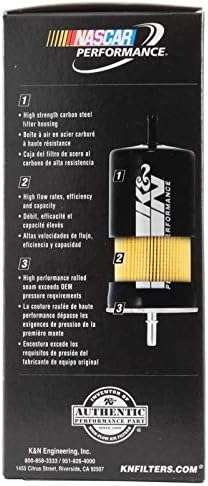 K&N Gasoline Fuel Filter: High Performance Fuel Filter, Premium Engine Protection, Compatible with 1983-2013 Ford, Lincoln, Mercury, Mazda Fuel In...