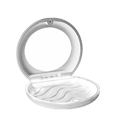 Dental Slim Oral Care Teeth Tooth Invisible Orthodontic Appliance Aligner Retainer Braces Storage Box Organizer Container Case (White with Mirror)...