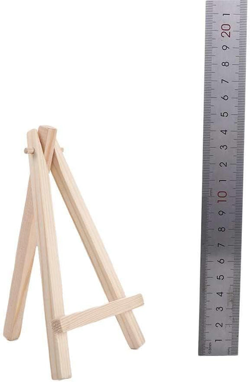 Mini Natural Wood Display Easel, Artist Painting Tripod Easel - Tabletop Holder Stand for Small Canvases, Crafts, Photos, Phone Holder...
