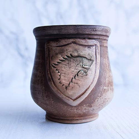 Coffee Mug Handmade Pottery Clay 8.5 oz Dark Rustic Eco Friendly Cup Handcrafted ceramic tea mugs with handle Coffee lovers gifts...
